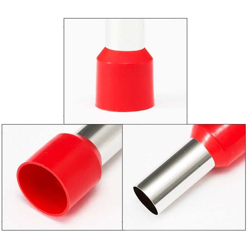 XFFCSEC 8 Gauge Wire Ferrule Connectors, for 8 Awg Automotive Power/Ground, Battery Cable, Car Audio, RV, Amp, CCA, 8ga Automotive Wire, Amp Kit, Battery Cables, Wiring Kit, (Red + Black Box of 150) - Image 3
